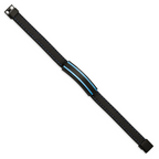 Stainless Steel Brushed and Polished Black and Blue IP-plated Black Rubber Bracelet for Men