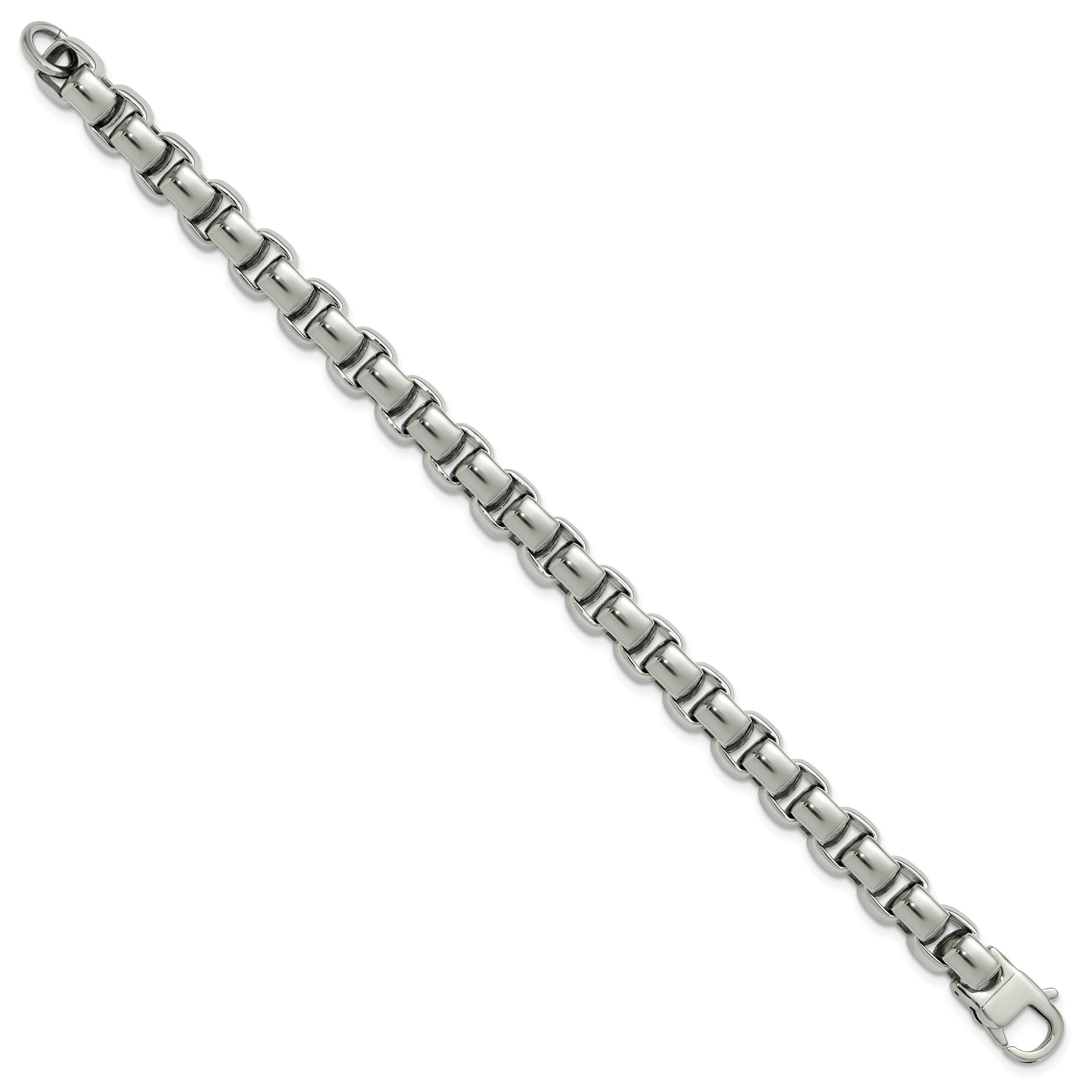 Stainless Steel Polished Square Link Bracelet for Men