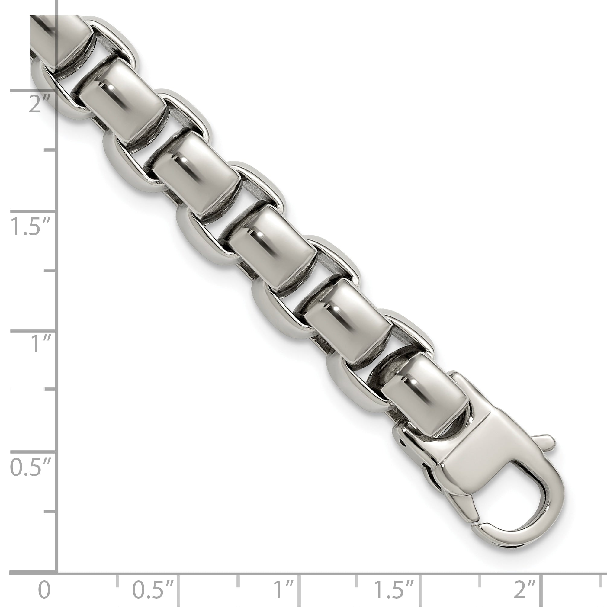 Stainless Steel Polished Square Link Bracelet for Men