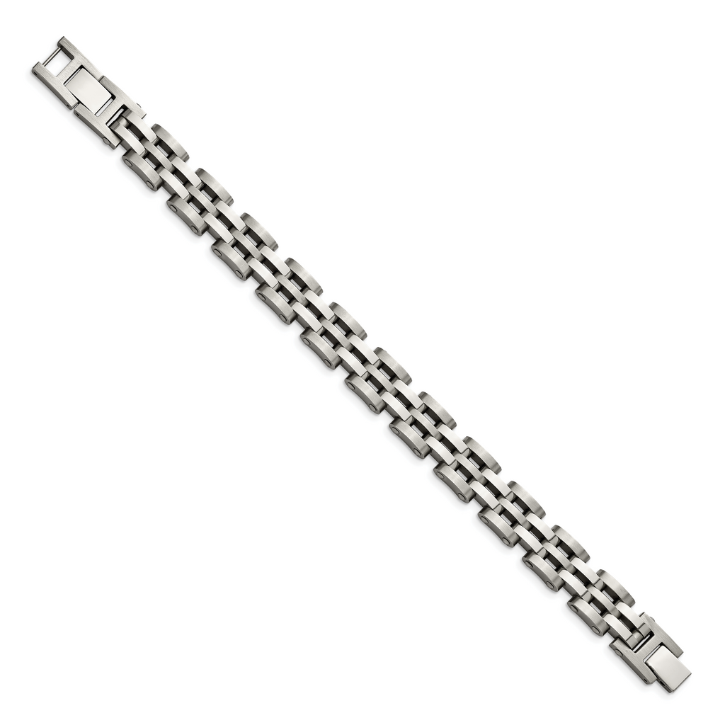 Stainless Steel Brushed and Polished Link Bracelet for Men