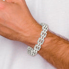 Stainless Steel Brushed and Polished Link Bracelet for Men