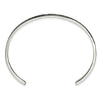 Stainless Steel Polished and Enameled with Crystal Live IN The Moment 3mm Cuff Bangle Bracelet for Women