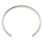 Stainless Steel Polished and Enameled with Crystal Always IN MY Heart 3mm Bangle Bracelet for Women