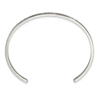 Stainless Steel Polished and Enameled with Crystal Love You More 3mm Cuff Bangle Bracelet for Women
