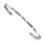 Stainless Steel Polished and Enameled with Crystal Love You More 3mm Cuff Bangle Bracelet for Women