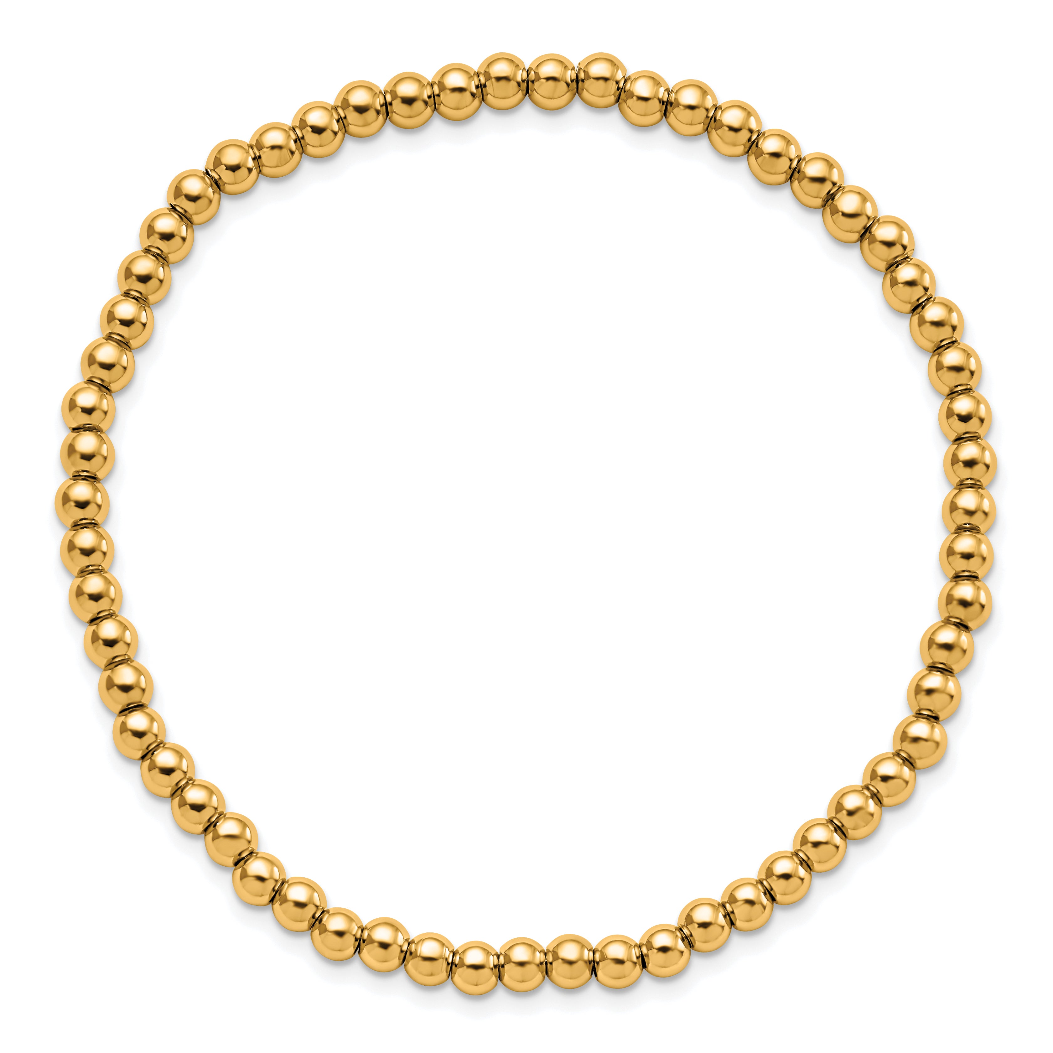 Polished Gold-Tone Stainless Steel Ball (Beaded) Chain Bracelet 3.85mm Secondary image
