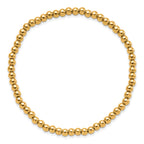 Polished Gold-Tone Stainless Steel Ball (Beaded) Chain Bracelet 3.85mm