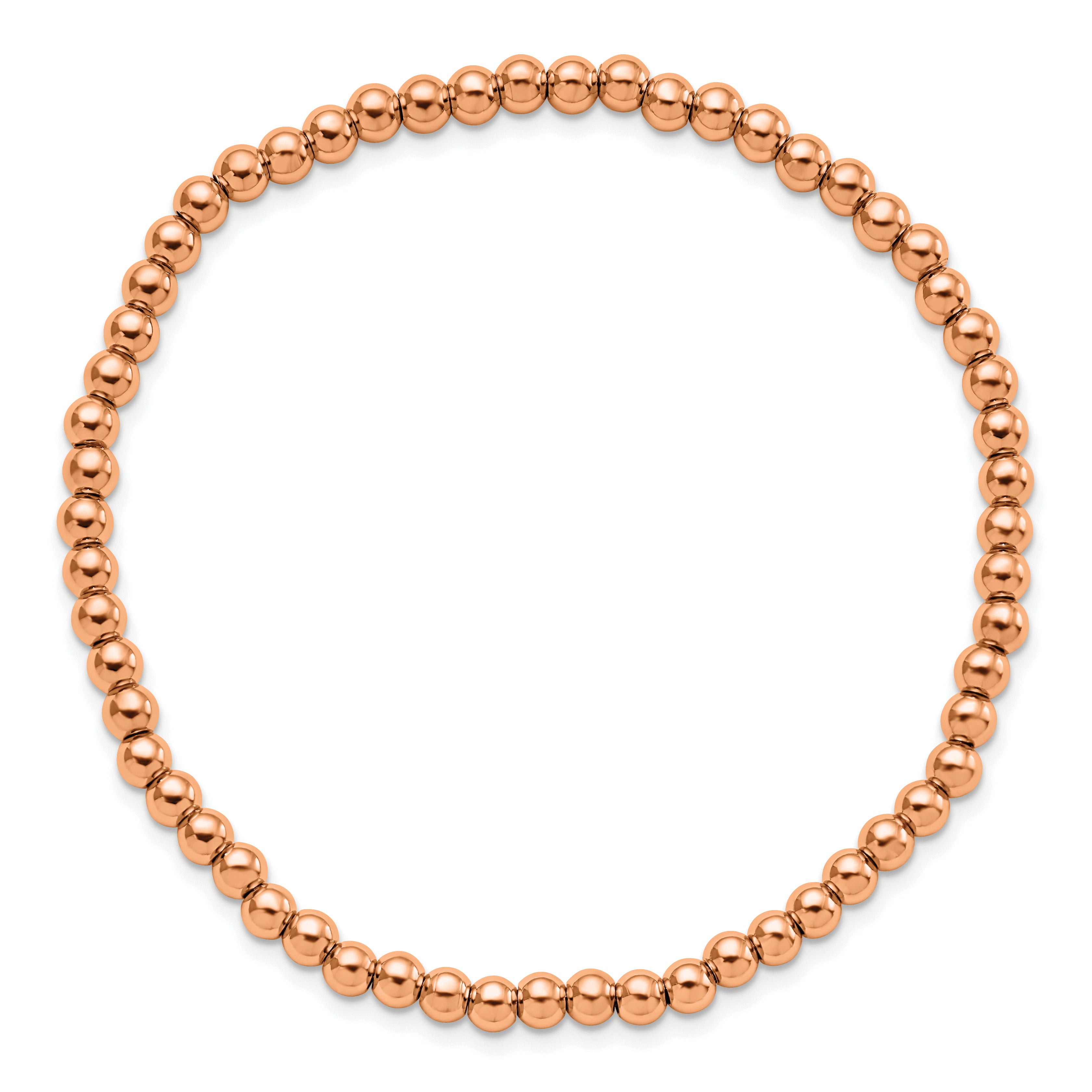 Polished Rose-Tone Stainless Steel Ball (Beaded) Chain Bracelet 3.85mm Secondary image