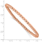 Stainless Steel Polished Rose IP-plated 4mm Beaded Stretch Bracelet