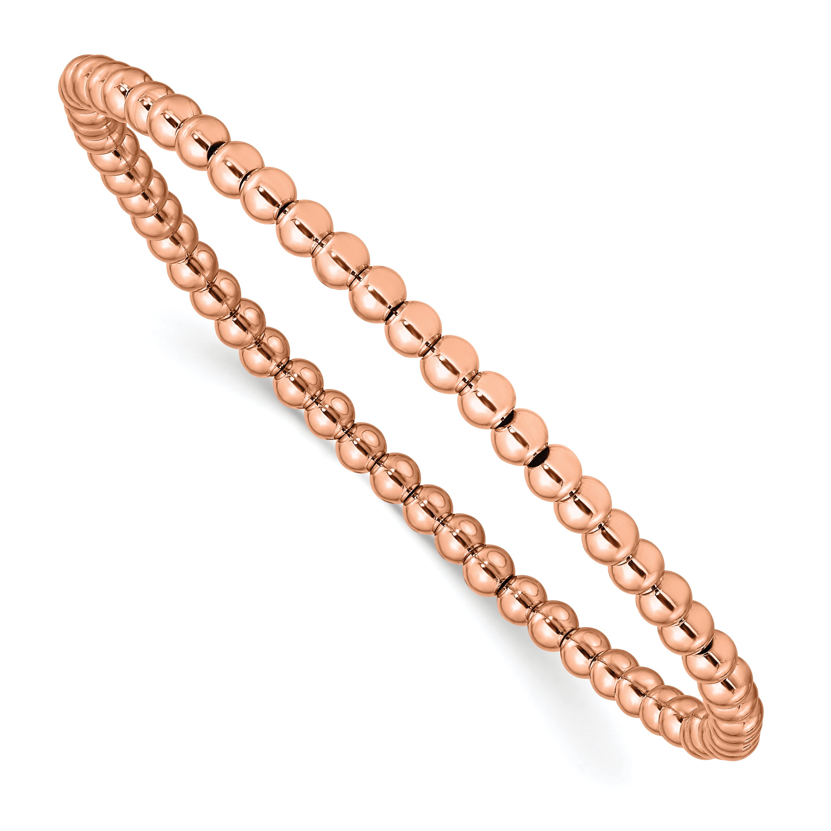 Polished Rose-Tone Stainless Steel Ball (Beaded) Chain Bracelet 3.85mm Main image