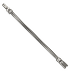 Stainless Steel Antiqued and Polished 2-Strand Franco Link Bracelet