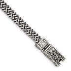 Stainless Steel Antiqued and Polished 2-Strand Franco Link Bracelet