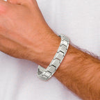 Stainless Steel Brushed and Polished Link Bracelet for Men