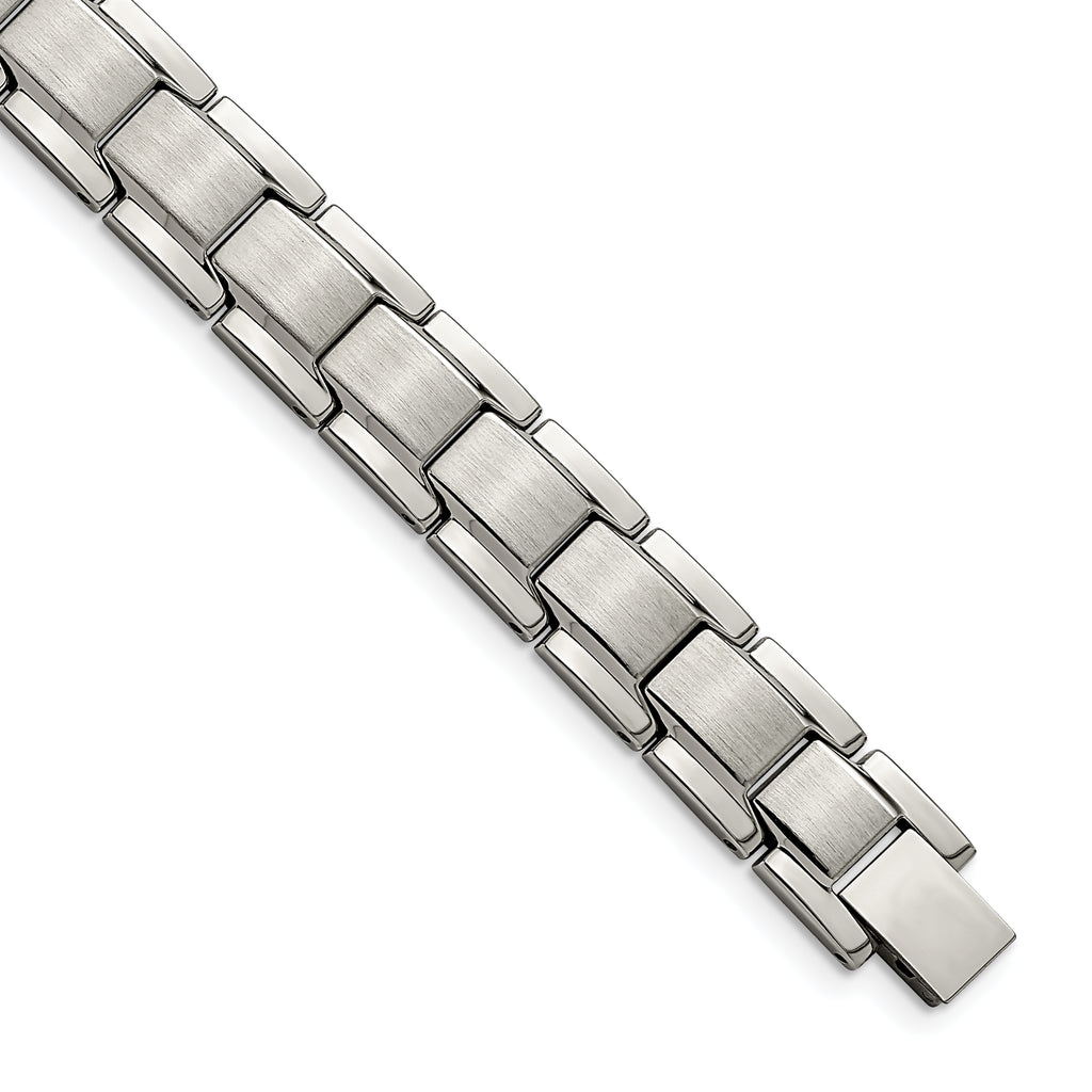 Stainless Steel Brushed and Polished Link Bracelet for Men