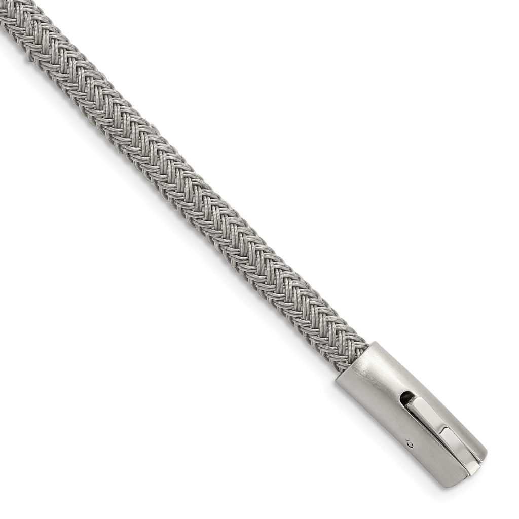 Stainless Steel Brushed and Polished Wire Bracelet