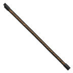 Stainless Steel Brushed Black IP-plated Black and Brown Braided Leather Bracelet