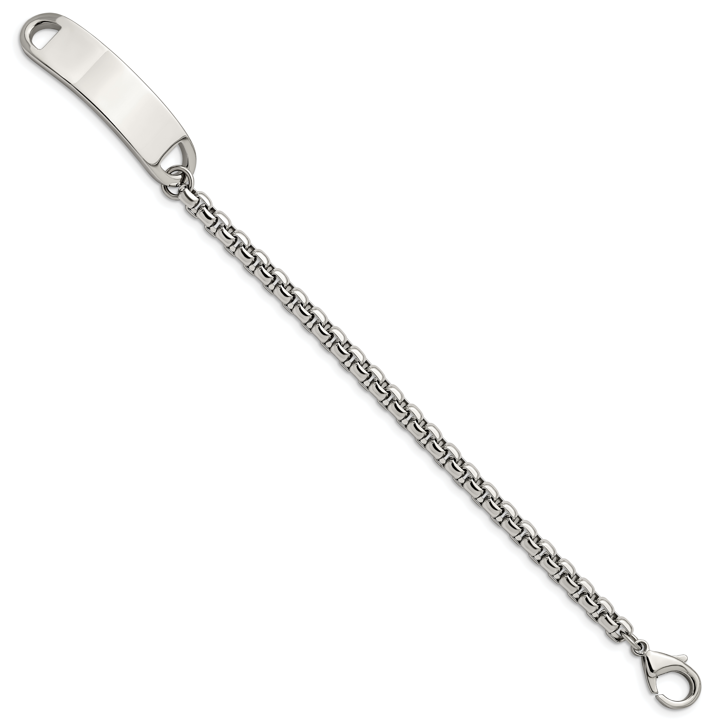 Stainless Steel Polished Box Chain ID Bracelet for Men Secondary image