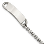 Stainless Steel Polished Box Chain ID Bracelet for Men