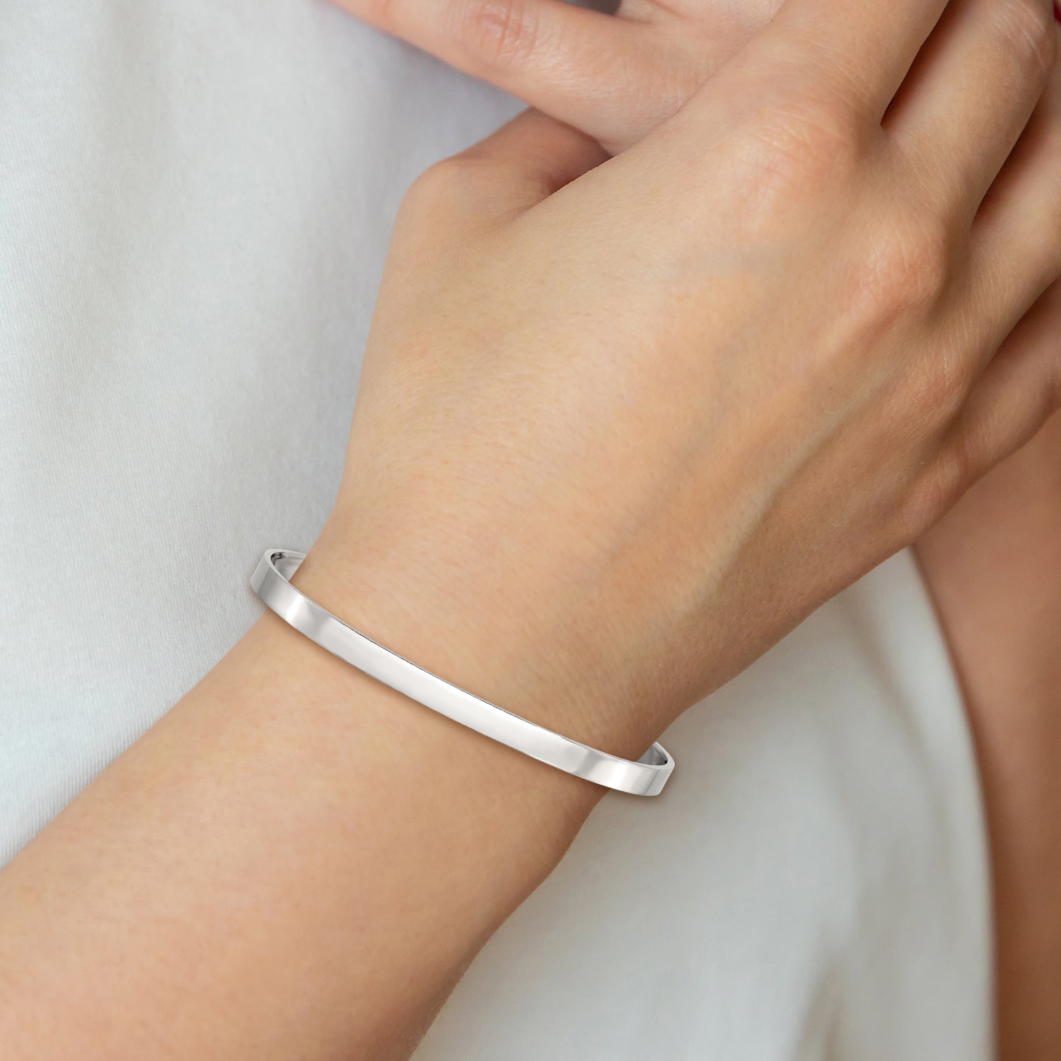 Stainless Steel Polished Flexible 4.75mm Bangle Bracelet for Women