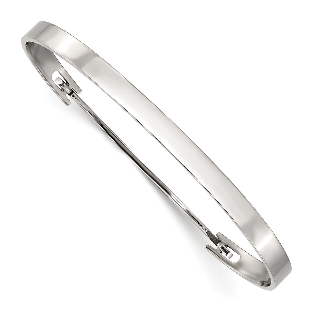 Stainless Steel Polished Flexible 4.75mm Bangle Bracelet for Women