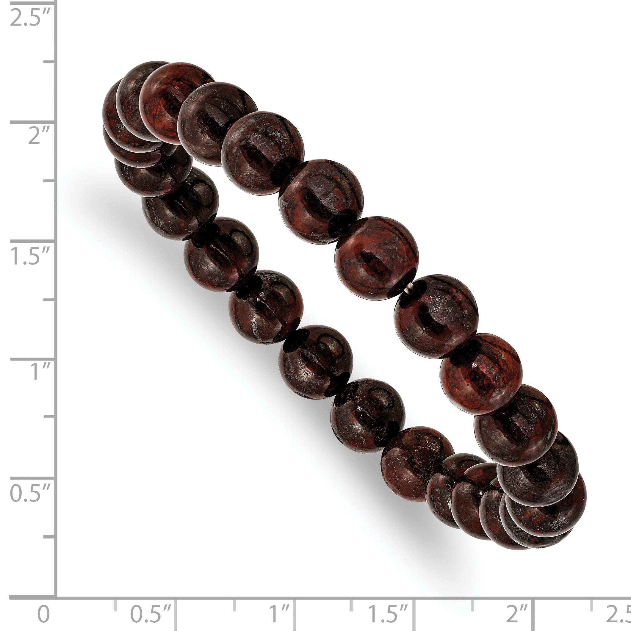 8mm Red Agate Beaded Stretch Bracelet