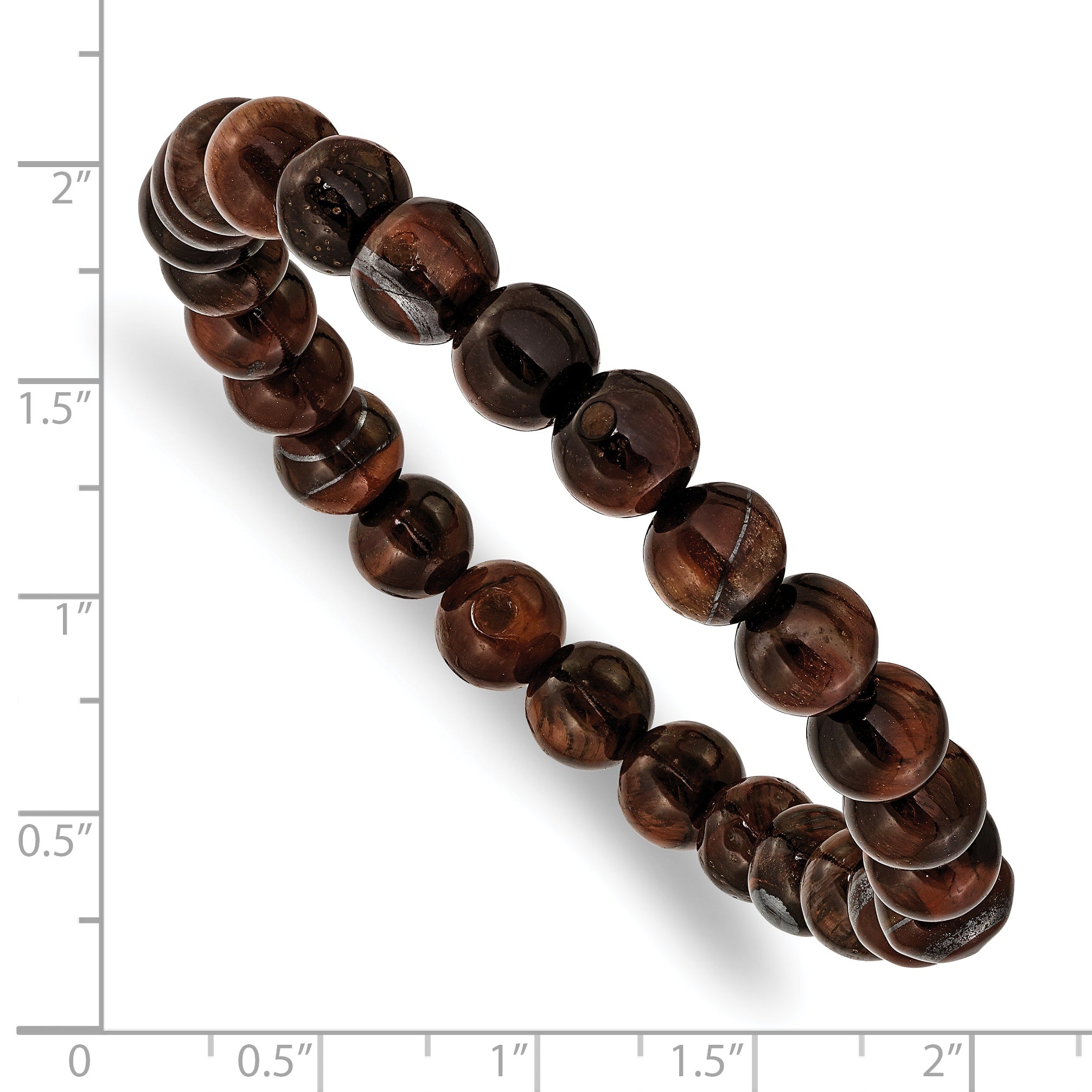 8mm Red Tiger's Eye Agate Beaded Stretch Bracelet