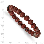 8mm Sesame Red Agate Beaded Stretch Bracelet
