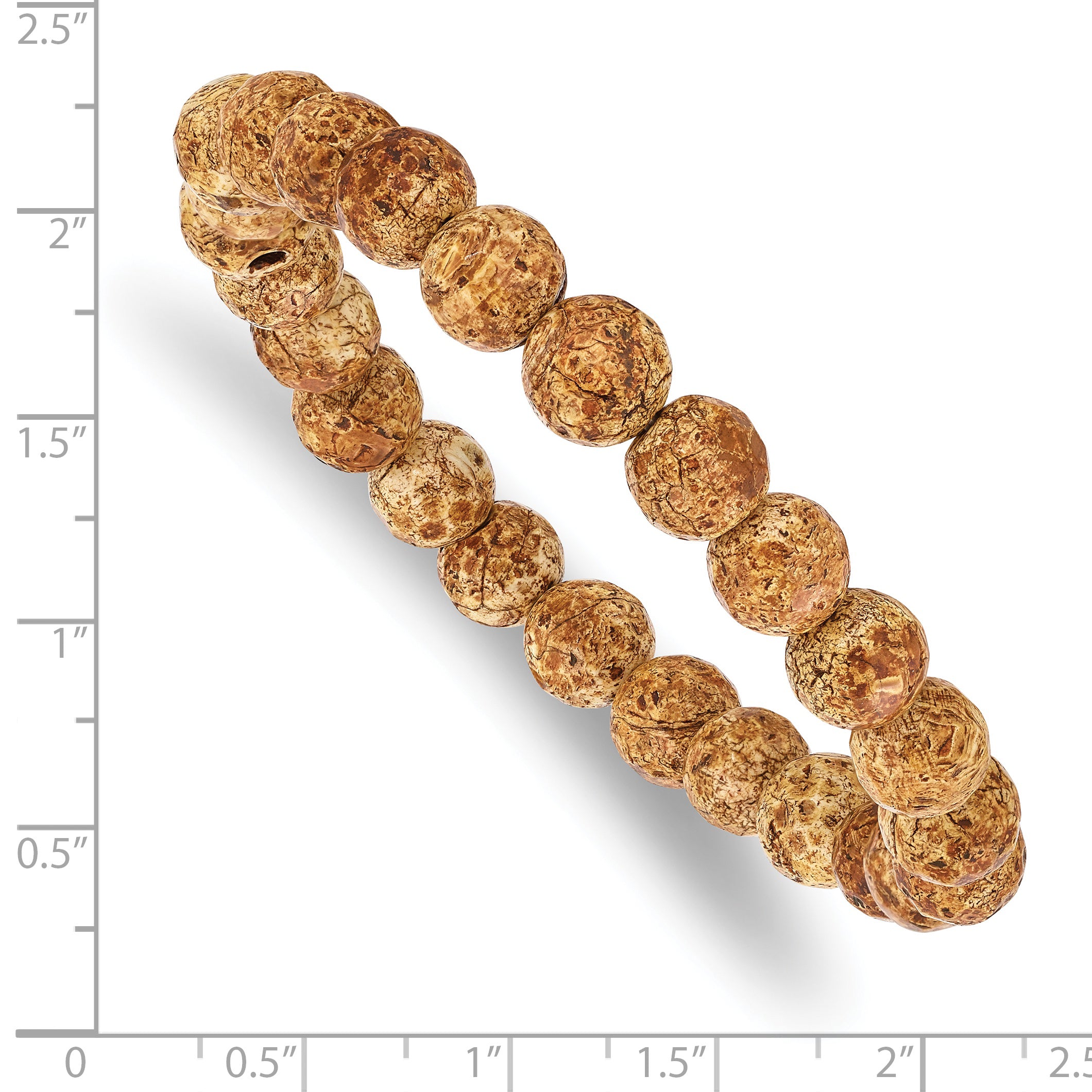 8mm Picture Stone Agate Beaded Stretch Bracelet