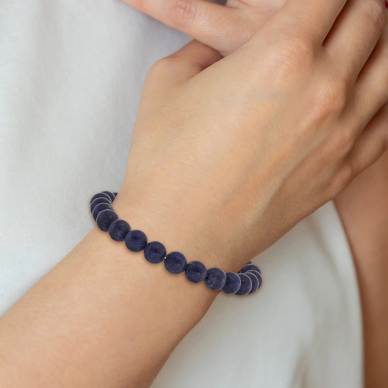 8mm Lapis Agate Beaded Stretch Bracelet