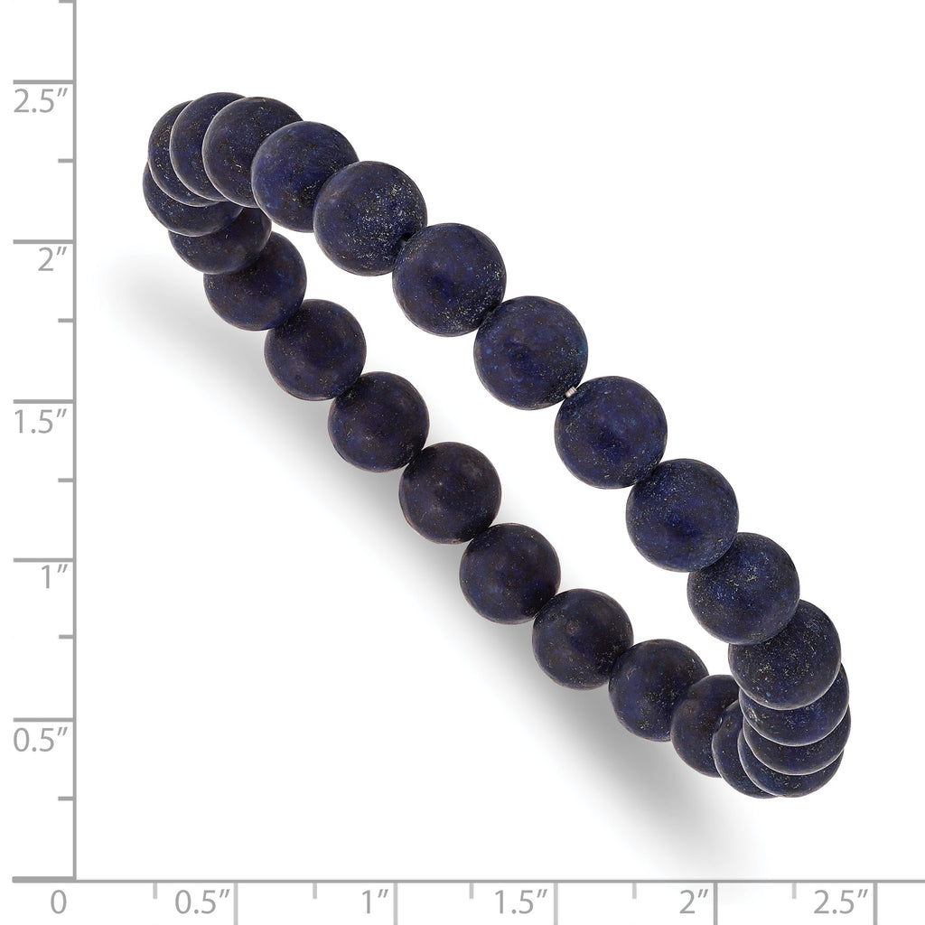 8mm Lapis Agate Beaded Stretch Bracelet