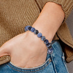 8mm Sodalite Agate Beaded Stretch Bracelet