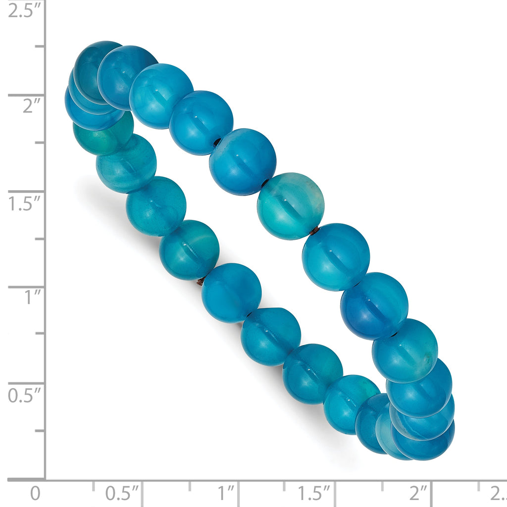8mm Blue Fire Agate Beaded Stretch Bracelet