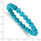 8mm Blue Turquoise Agate Beaded Stretch Bracelet