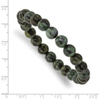 8mm Green Eye Agate Beaded Stretch Bracelet