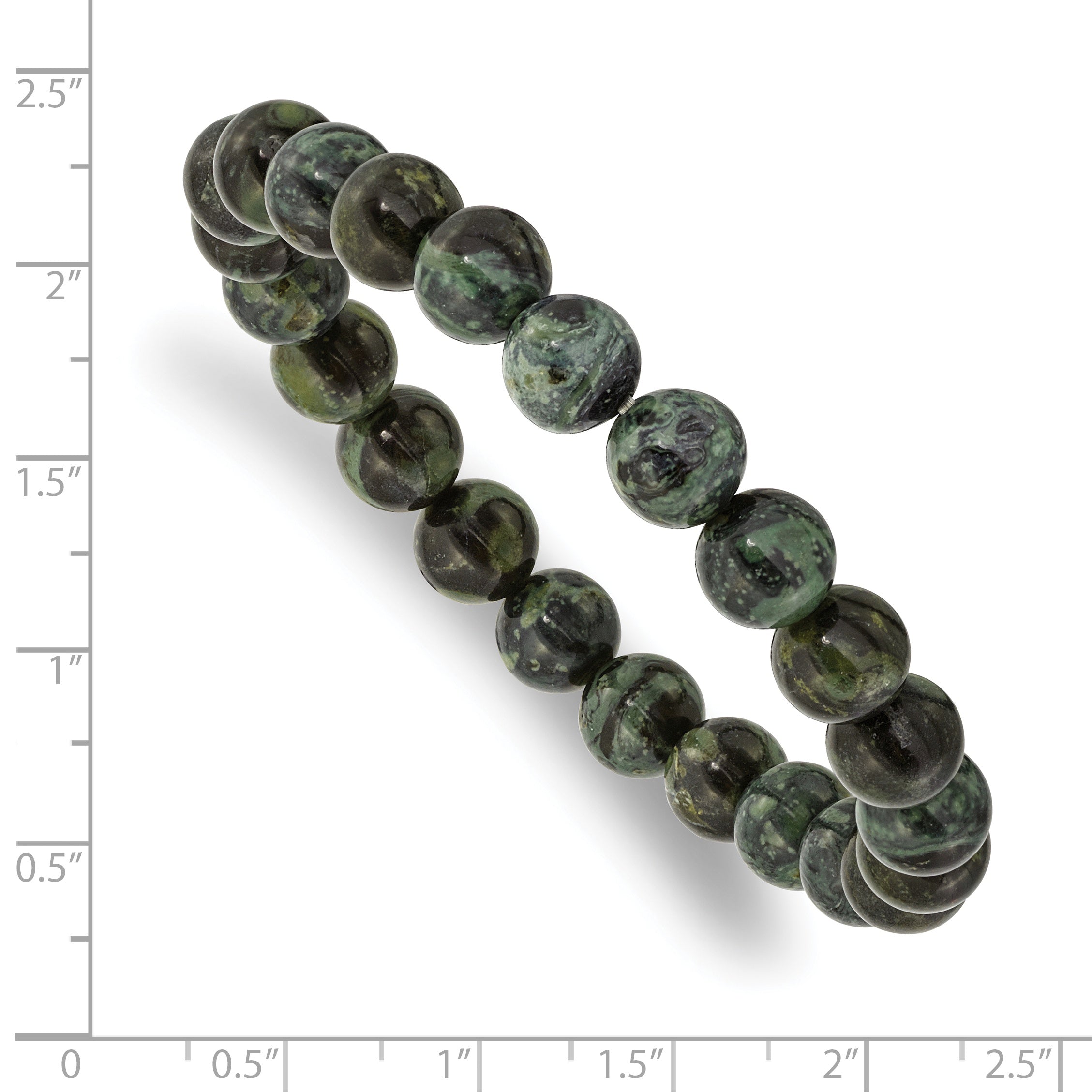 8mm Green Eye Agate Beaded Stretch Bracelet
