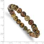8mm Black and Yellow Agate Beaded Stretch Bracelet