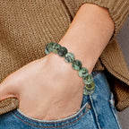 10mm African Pine Agate Beaded Stretch Bracelet