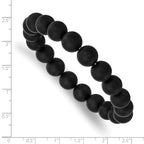 10mm Black Agate Beaded Stretch Bracelet