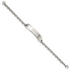Stainless Steel Polished Cable Chain ID Bracelet