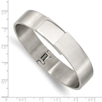 Stainless Steel Brushed and Polished 13mm Hinged Bangle Bracelet for Women
