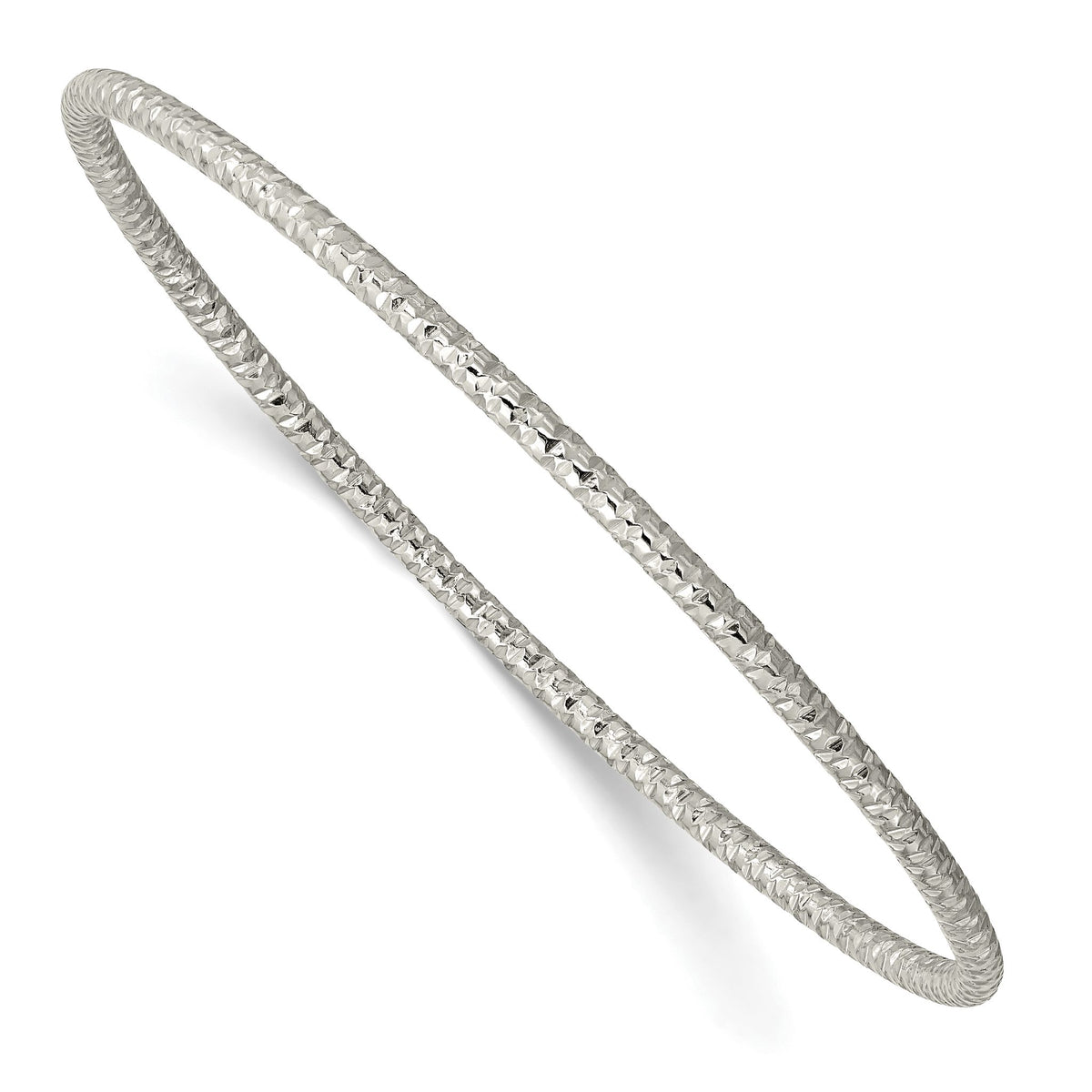 Slip On Bangle Bracelet in Stainless Steel, 2mm Textured - Sophia Jewelers Main image