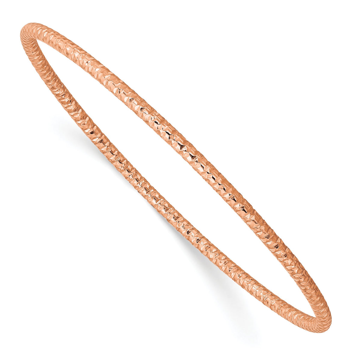 Slip On Bangle Bracelet in Rose IP-Plated Stainless Steel, 2mm - Sophia Jewelers Main image