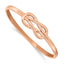 Stainless Steel Polished Rose IP-plated Knot Hinged Bangle Bracelet for Women