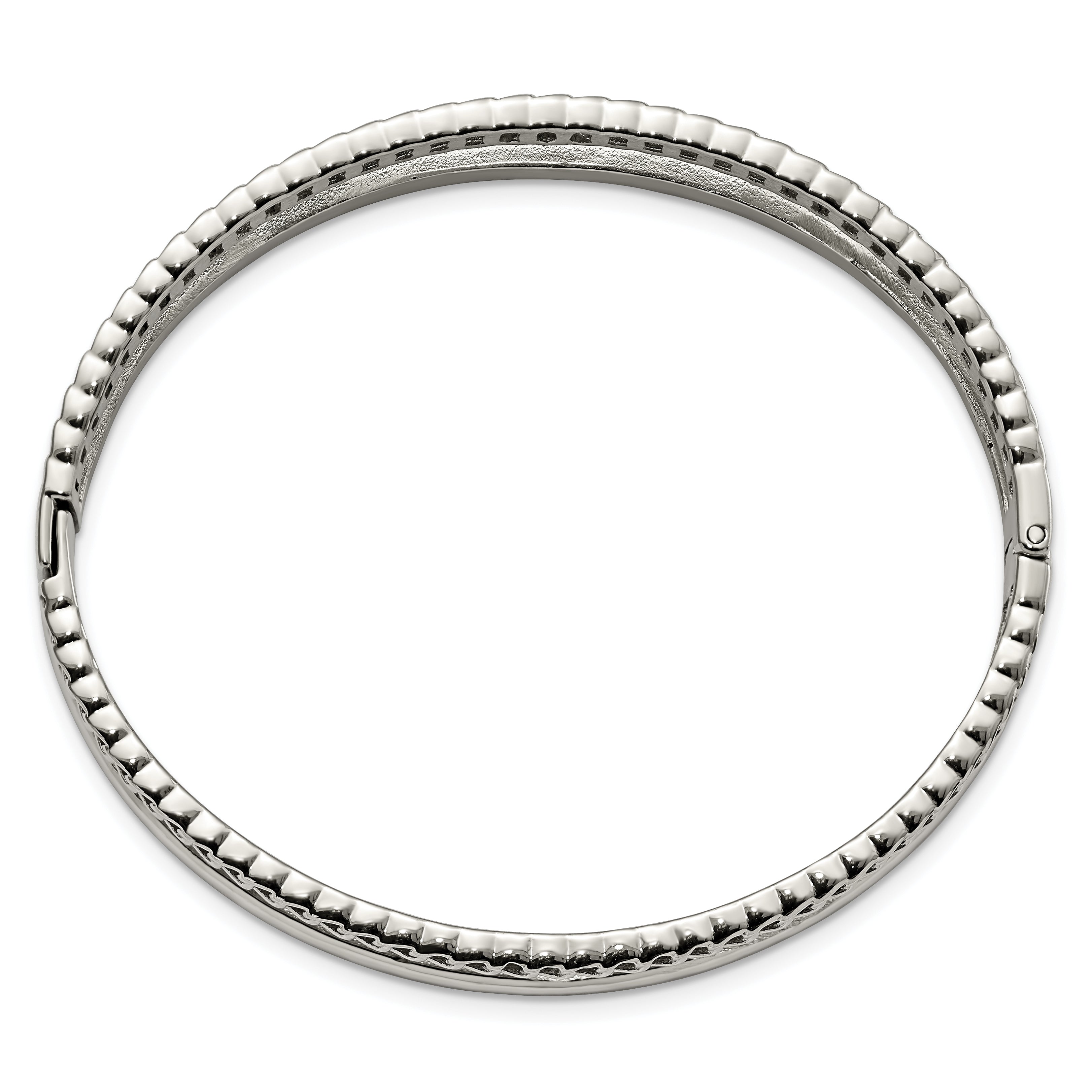 Stainless Steel Polished 9.25mm Hinged Bangle Bracelet for Women Secondary image