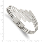 Chisel Bangle Bracelet in Stainless Steel, 28mm Hinged - Sophia Jewelers