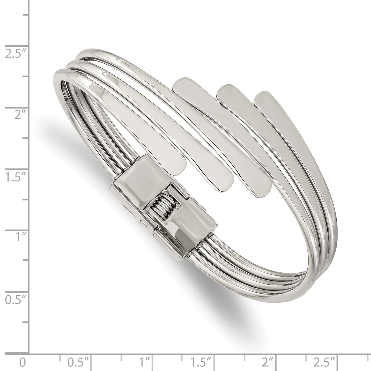 Chisel Bangle Bracelet in Stainless Steel, 28mm Hinged - Sophia Jewelers