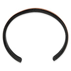Stainless Steel Polished and Textured Black and Brown IP-plated 10mm Cuff Bangle Bracelet