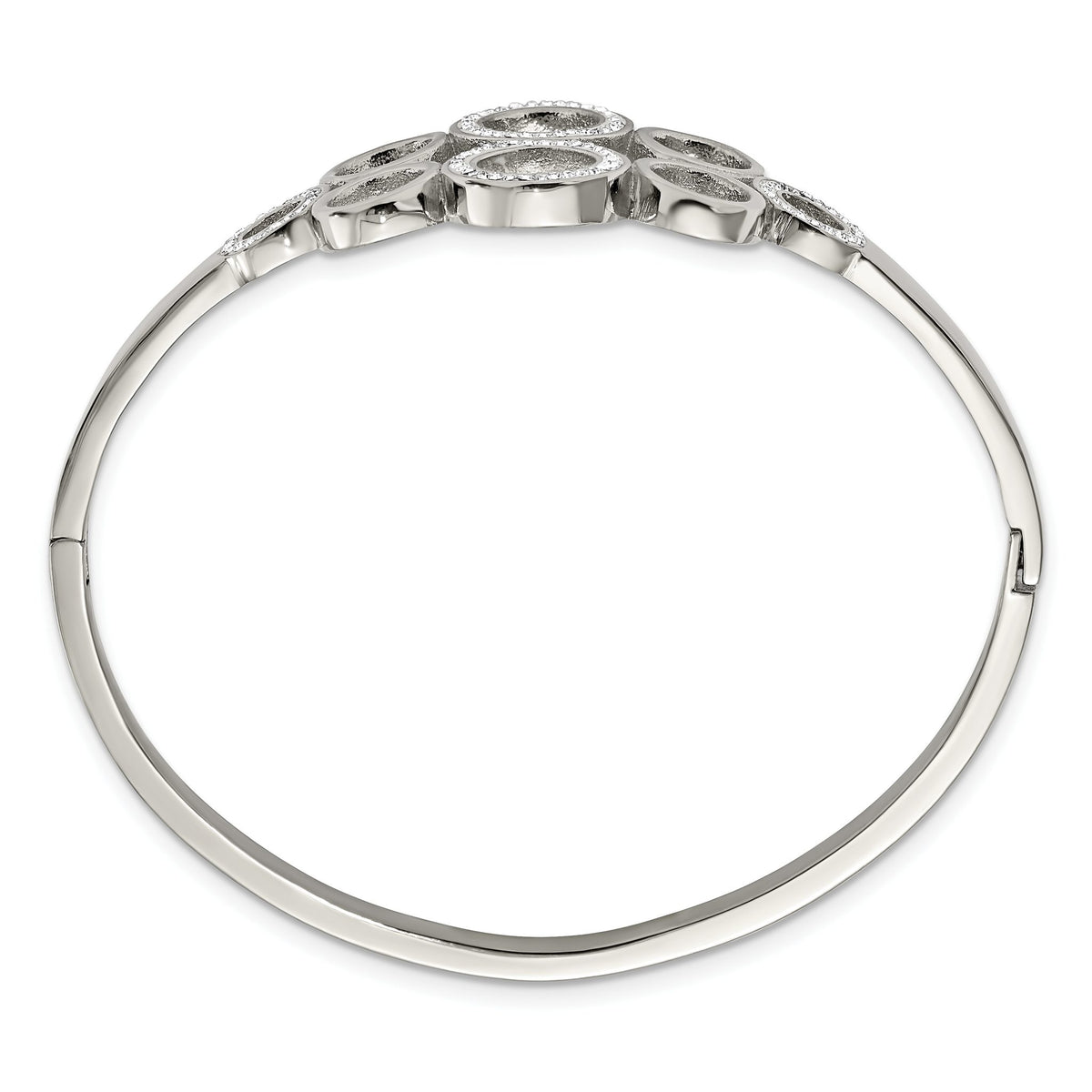 Preciosa Crystal Bangle Bracelet in Stainless Steel, 24mm, 6.5 Inch - Sophia Jewelers Main image