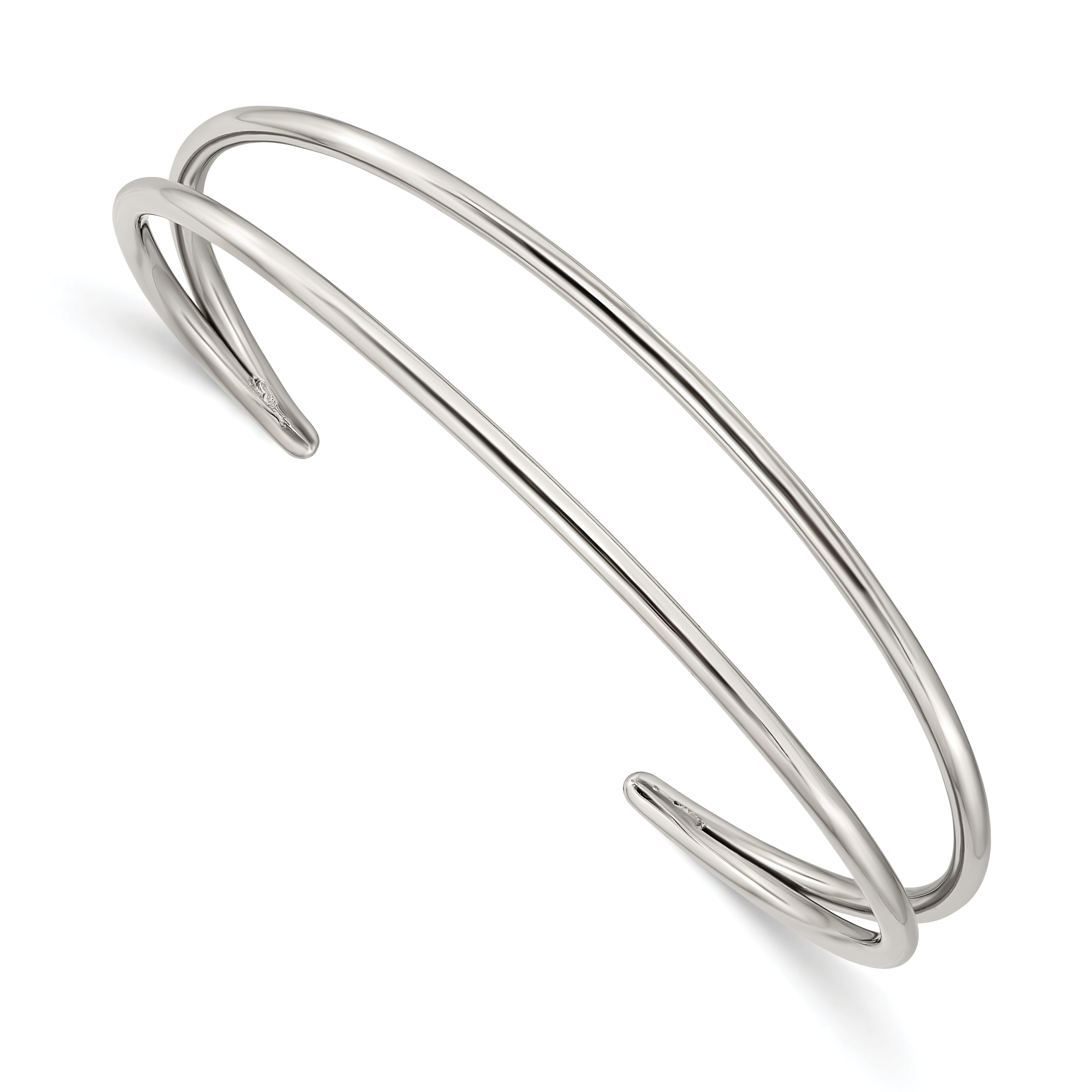 Stainless Steel Polished Cuff Bangle Bracelet for Women