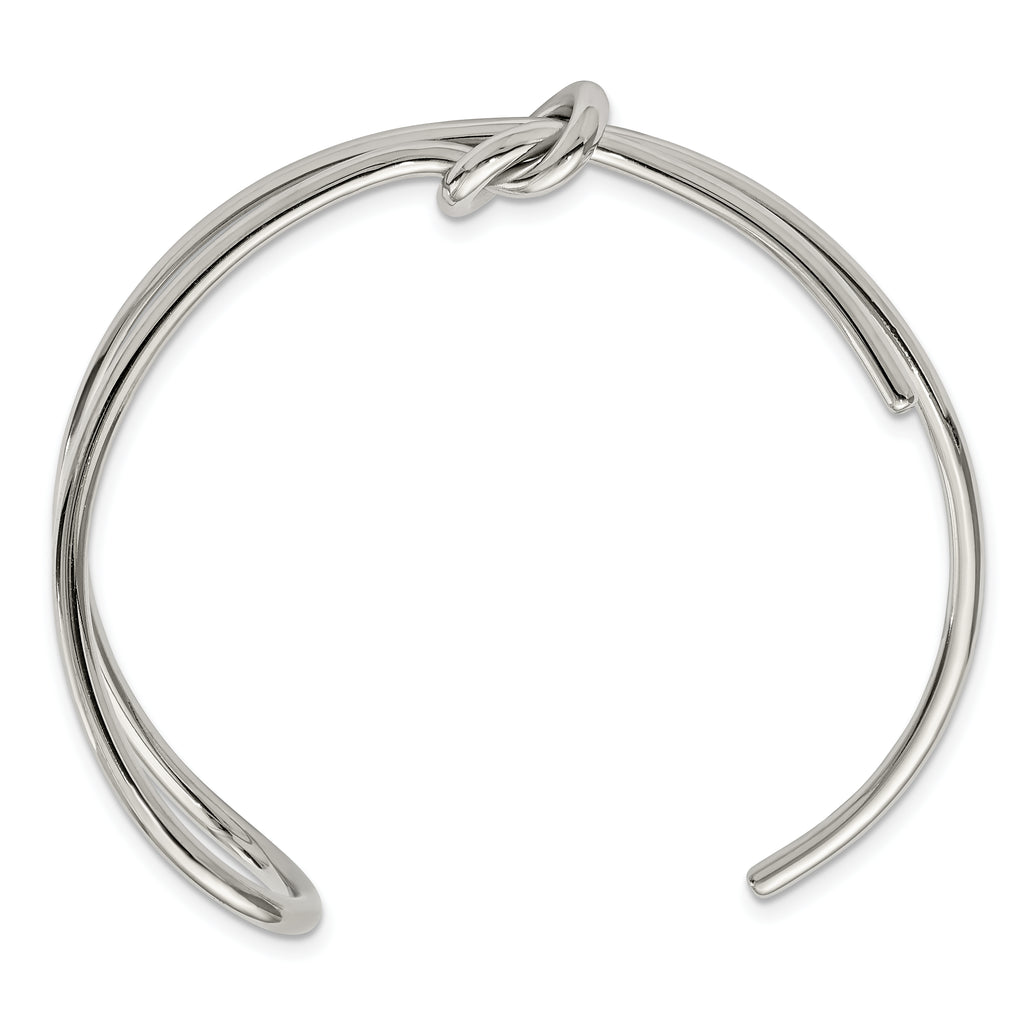 Stainless Steel Polished Knot Cuff Bangle Bracelet for Women